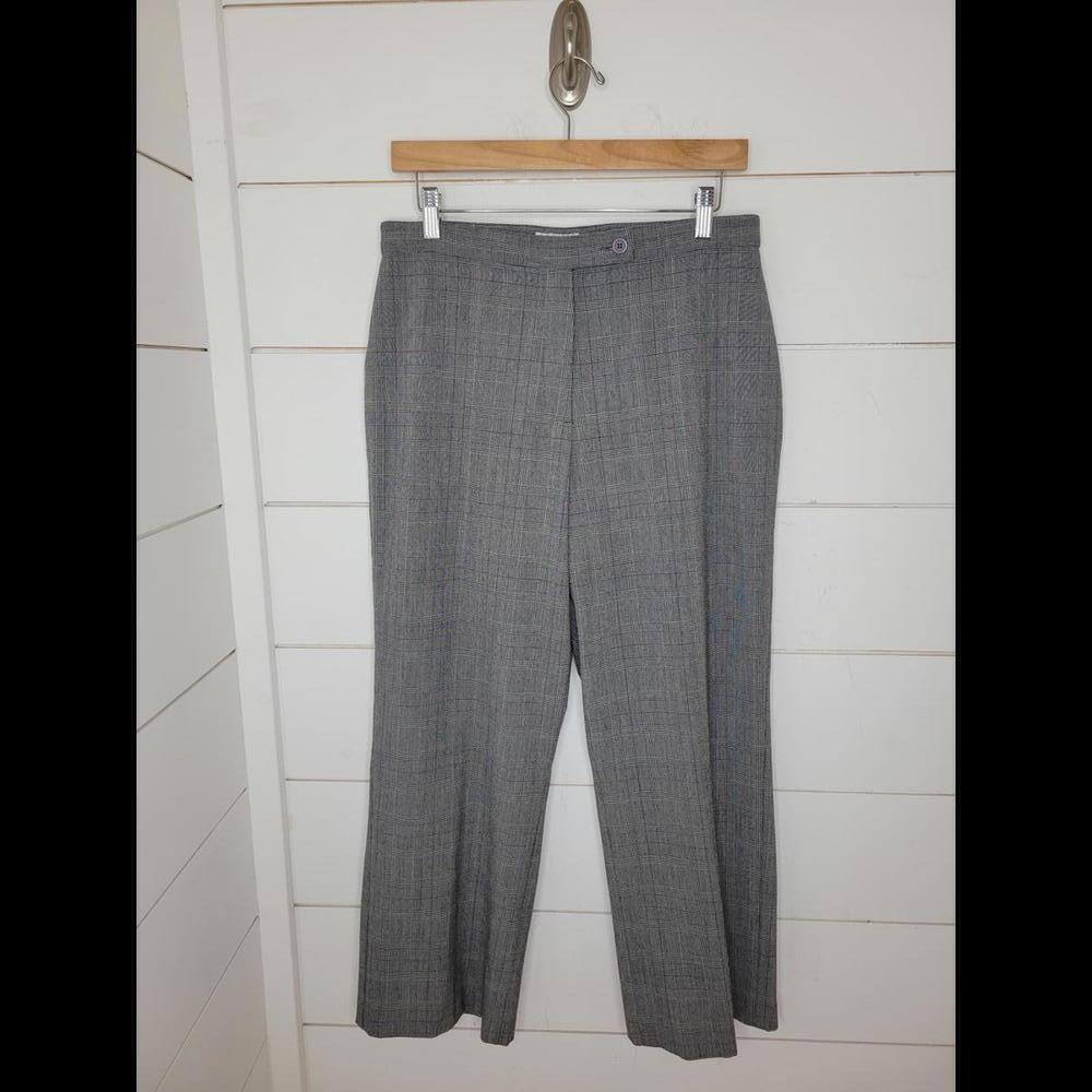 Investments size 12 petite black checked with white & red pants